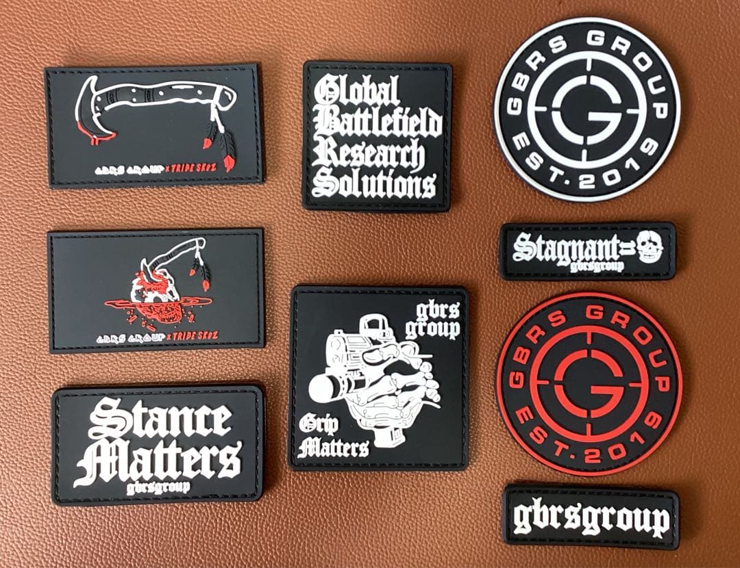 GBRSグループ ミリタリー ラバーパッチベルクロ ワッペン 9枚セット