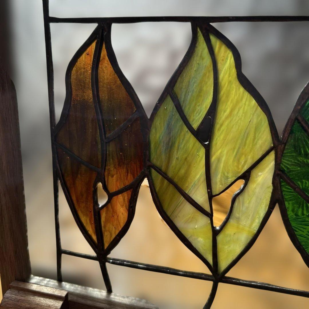 ステンドグラスパネル秋の葉っぱ達10