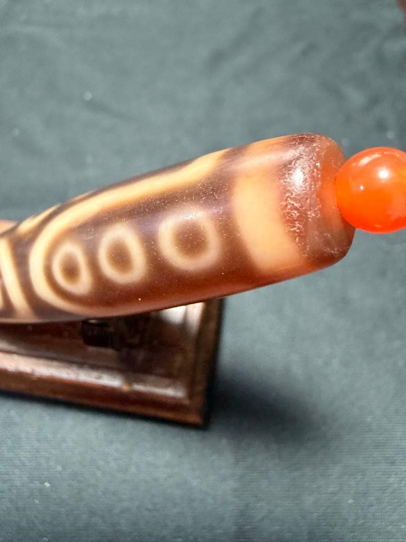 kiza、 良品天珠‼️西蔵老礦紅朱砂十五眼天珠