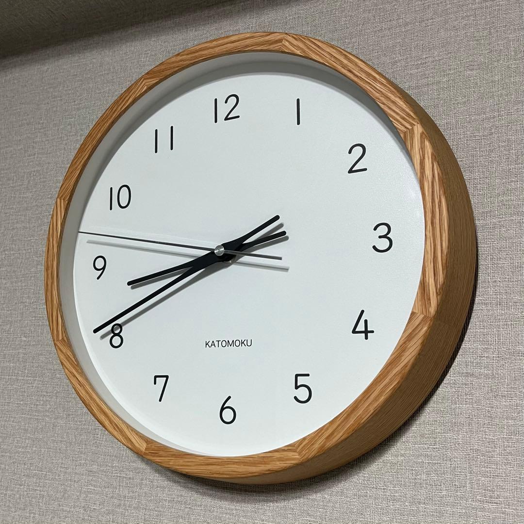 【KATOMOKU】muku clock 13 オーク 電波時計