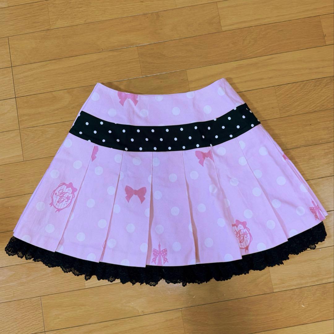 アンジェリックプリティ オリジナルプリント　ピンクドット柄スカート