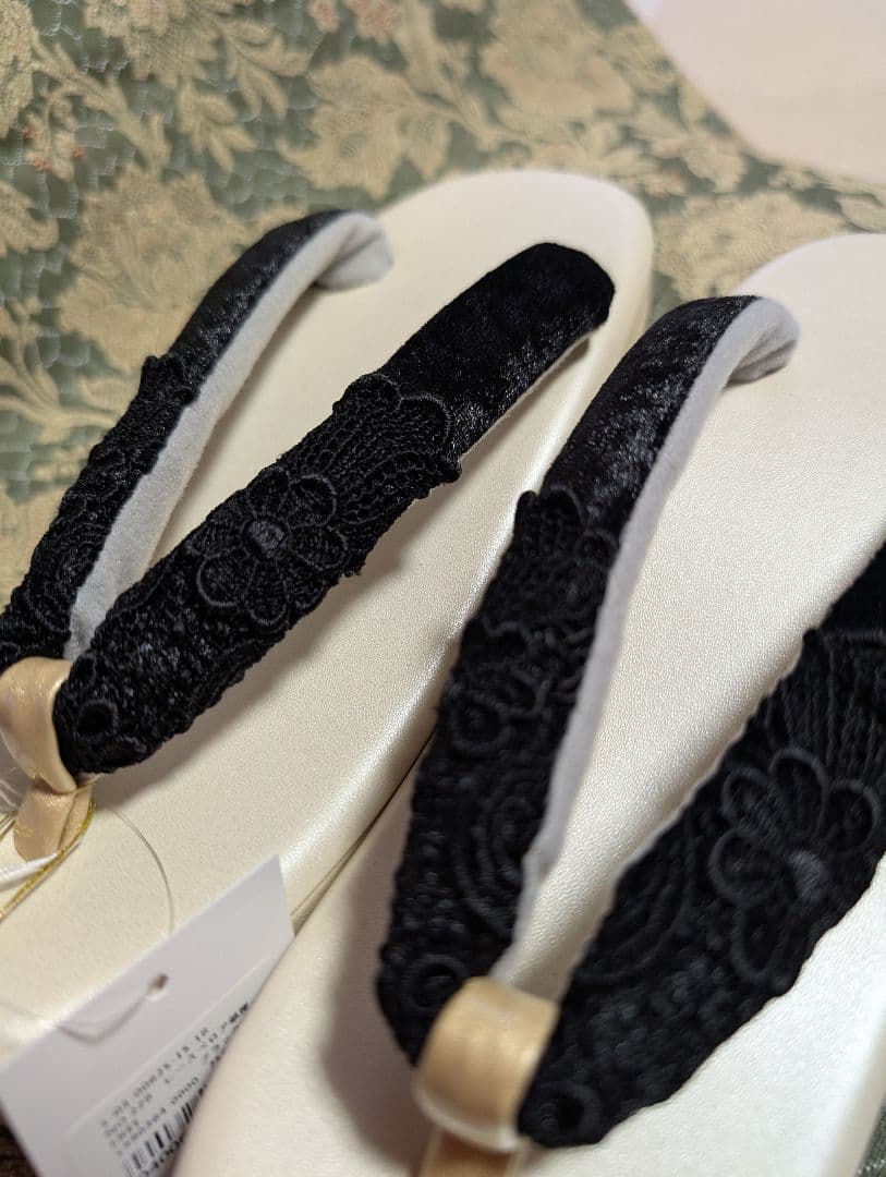 振袖用草履バッグセット　がま口バッグ　 レース　 Freek　フリーサイズ　新品