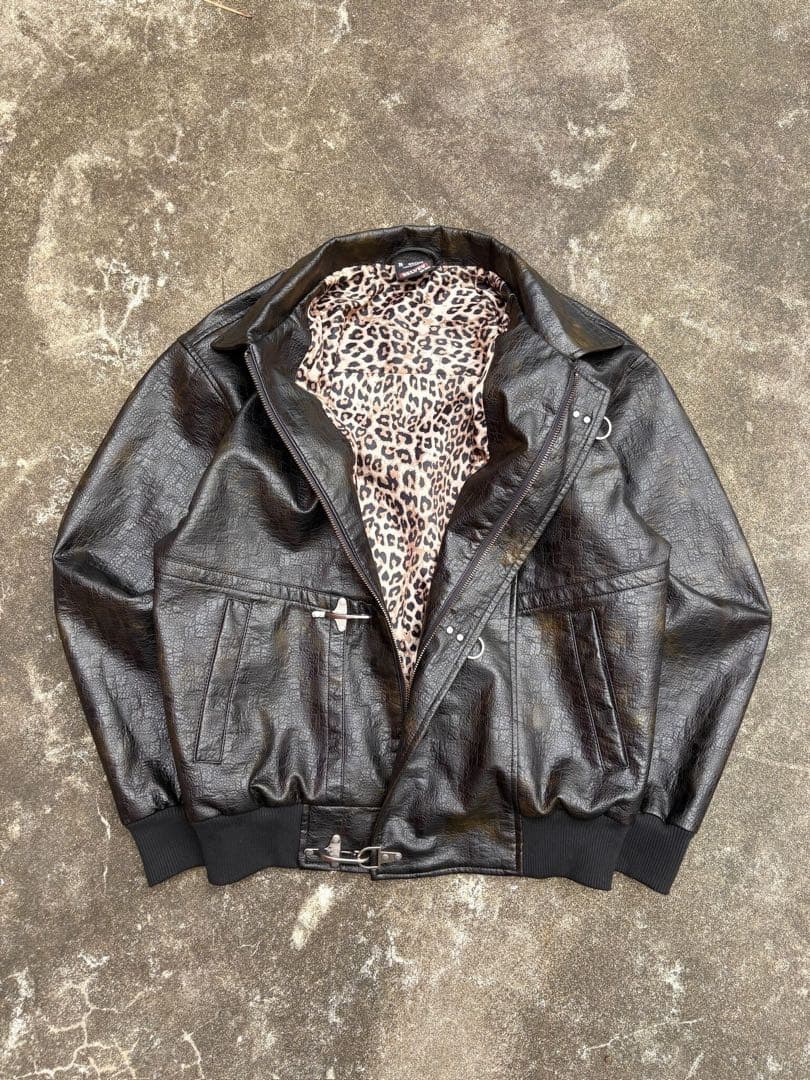 ジャケット・アウター belvet Leopard Lined Fireman Jacket