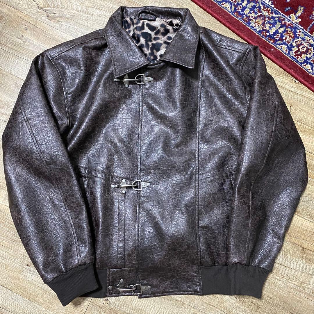 ジャケット・アウター belvet Leopard Lined Fireman Jacket