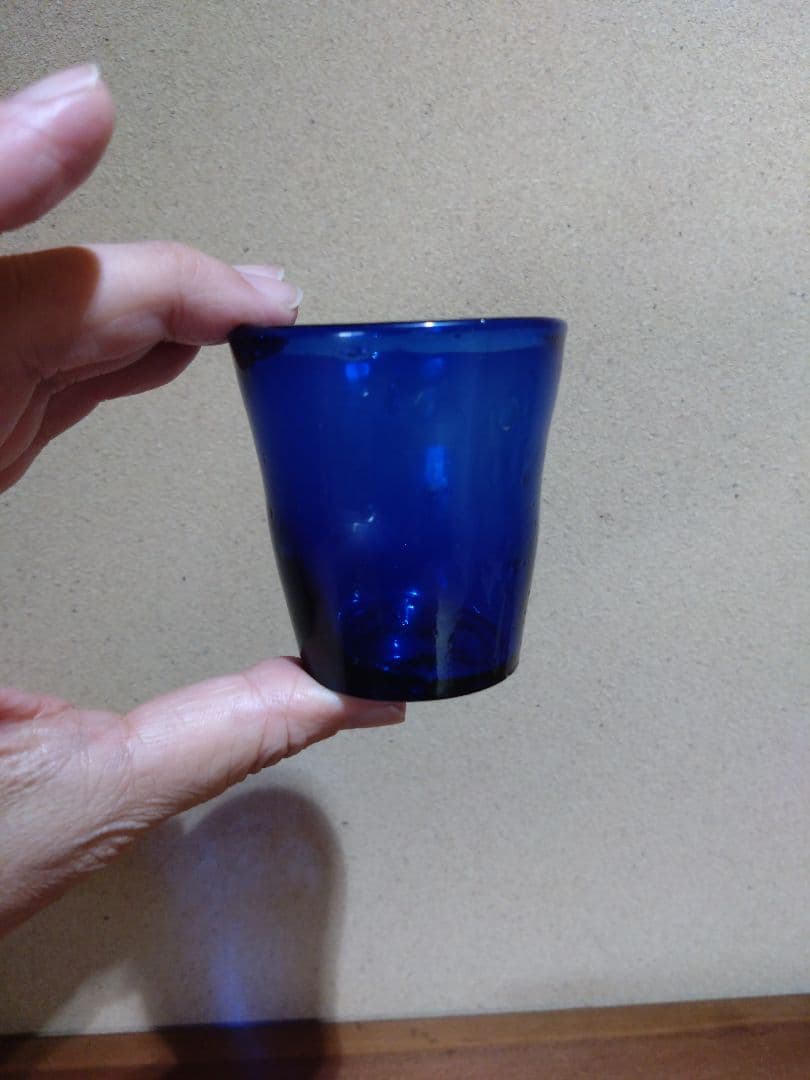 フランス    ブルー キャンドルグラス