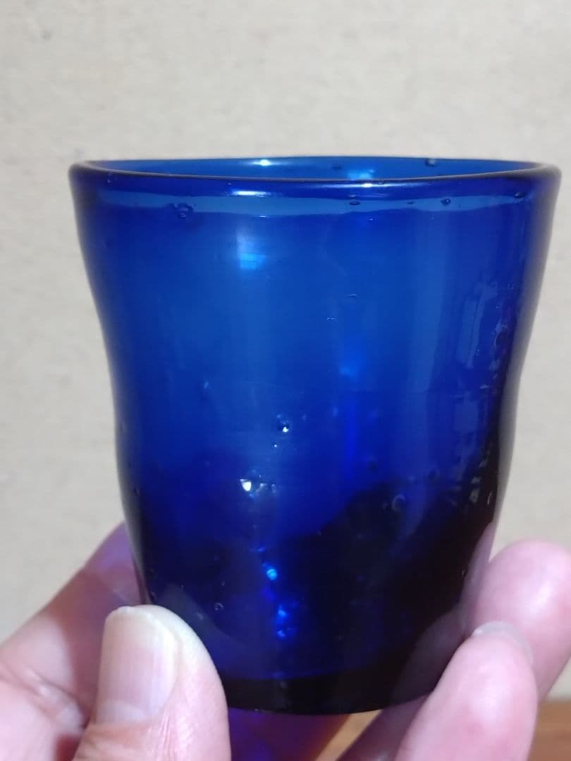 フランス    ブルー キャンドルグラス