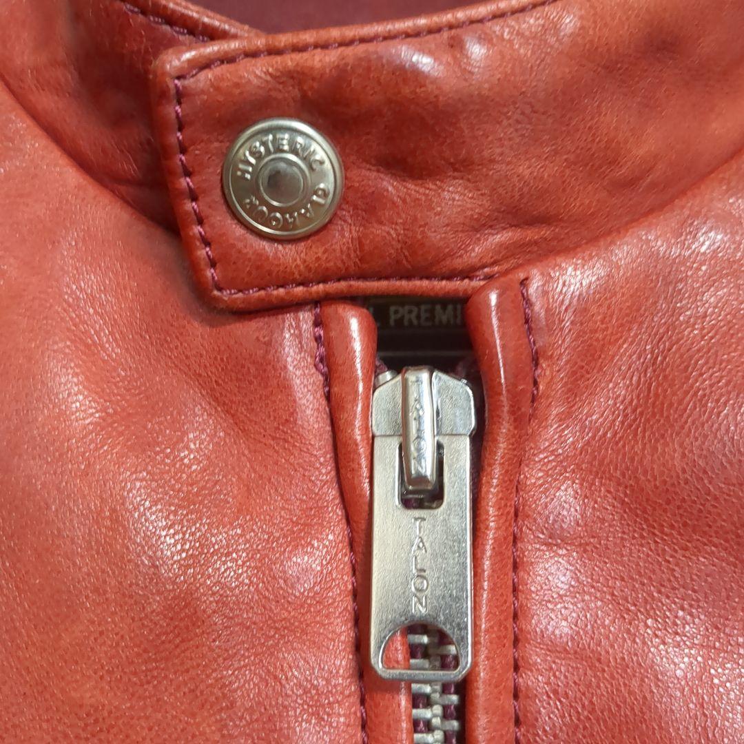 ヒステリックグラマー シングルライダースジャケット 羊革 0263LB01 赤