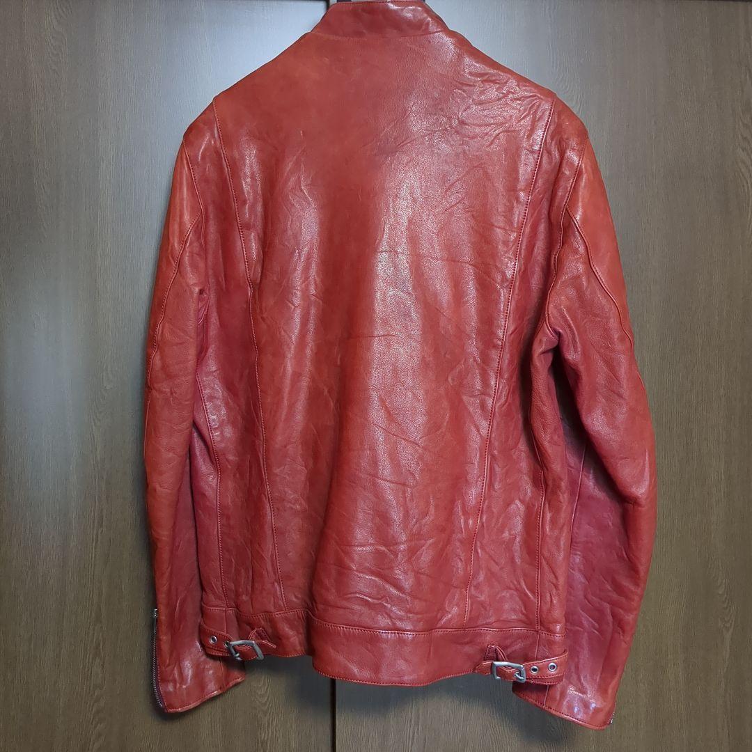 ヒステリックグラマー シングルライダースジャケット 羊革 0263LB01 赤