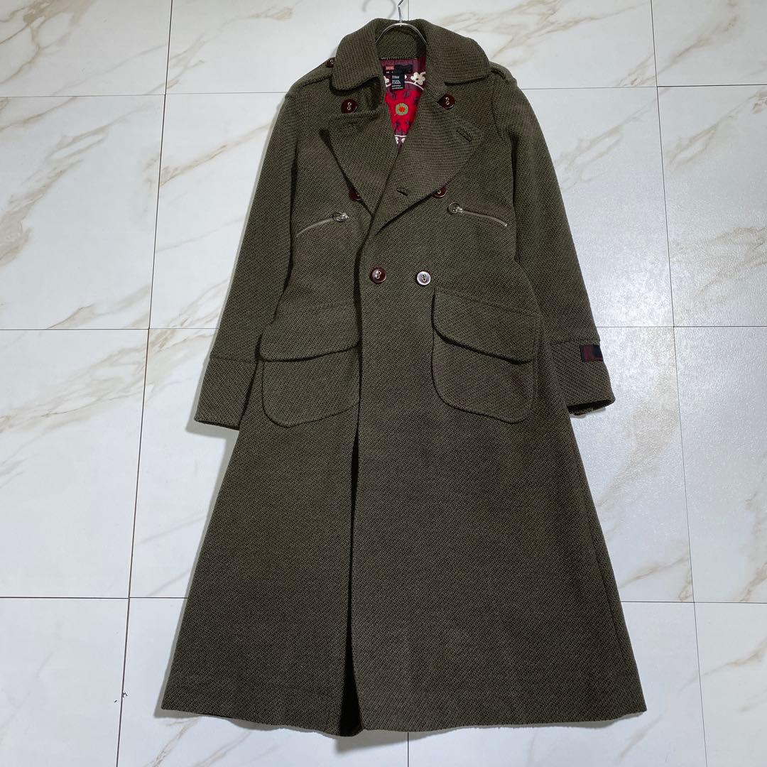 希少⭐︎ディーゼル ミリタリー調 ダブルフェイス ダブルブレストロングコート 花柄