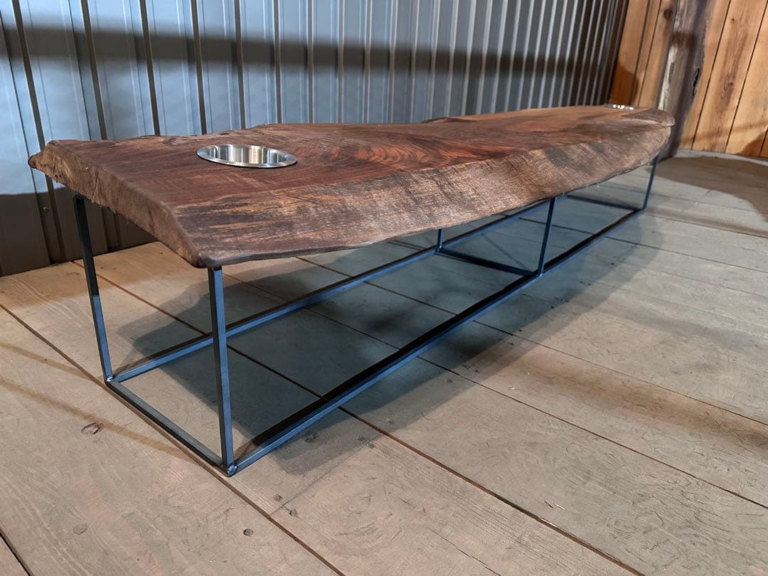 【早い者勝ち！SALE！】　一枚板テーブル　ウォールナット　ベンチ　ローテーブル