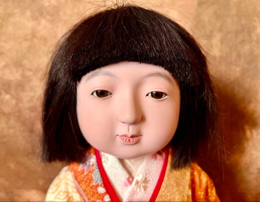 市松人形 徳山 東光 アンティークドール 骨董 昭和 女の子 日本人形 53cm