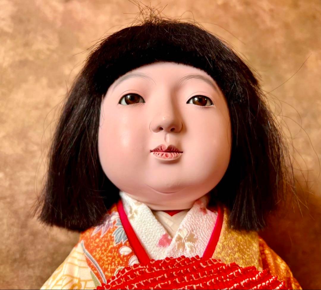 市松人形 徳山 東光 アンティークドール 骨董 昭和 女の子 日本人形 53cm