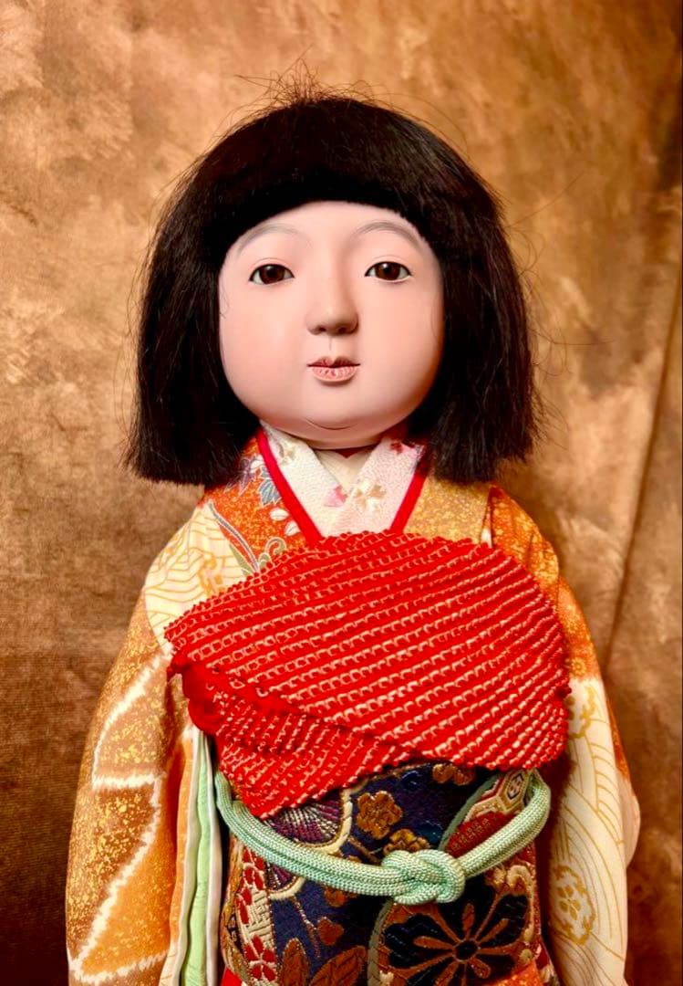 市松人形 徳山 東光 アンティークドール 骨董 昭和 女の子 日本人形 53cm