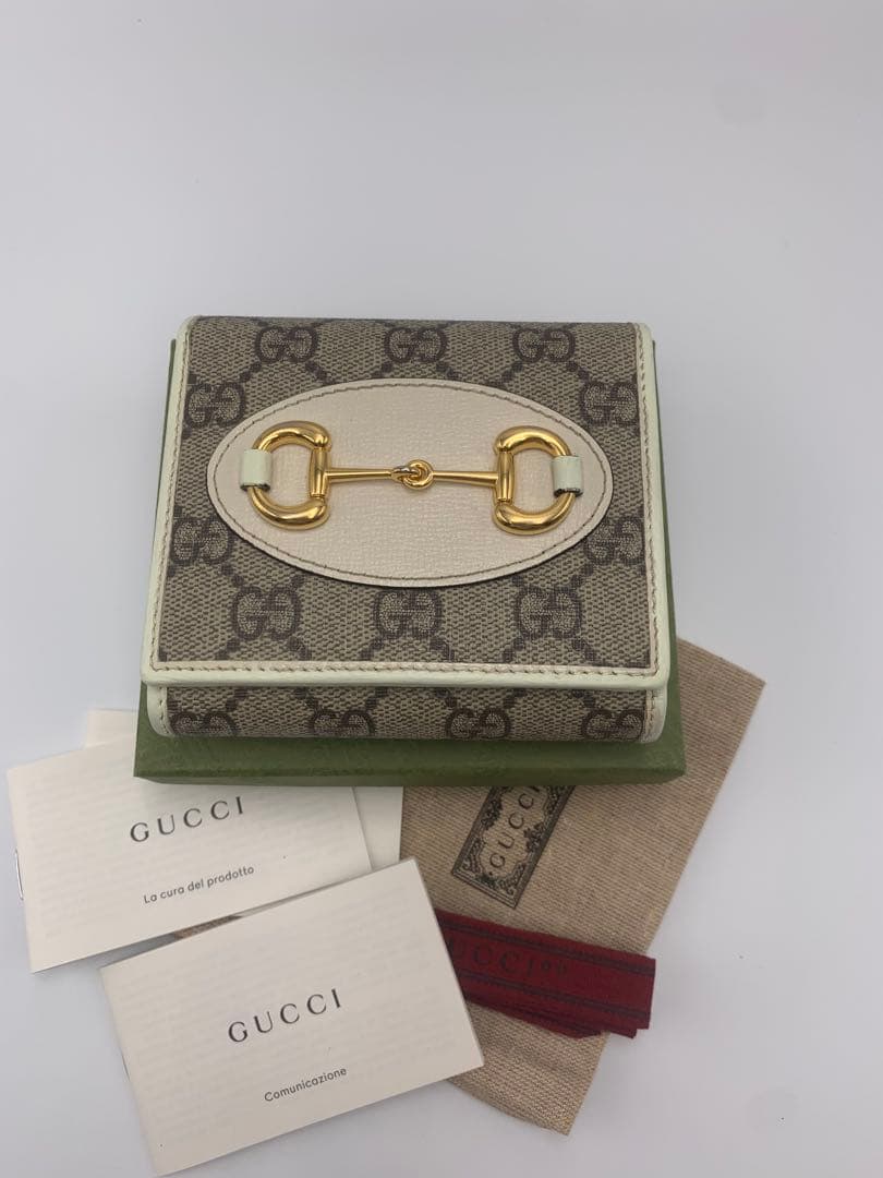 GUCCI グッチ 二つ折り財布 ホースビット GGスプリーム 金具 ロゴP55