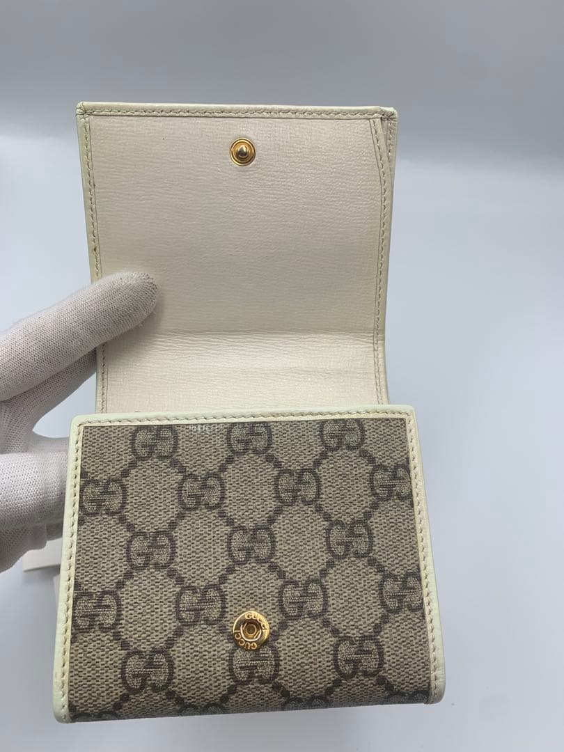 GUCCI グッチ 二つ折り財布 ホースビット GGスプリーム 金具 ロゴP55
