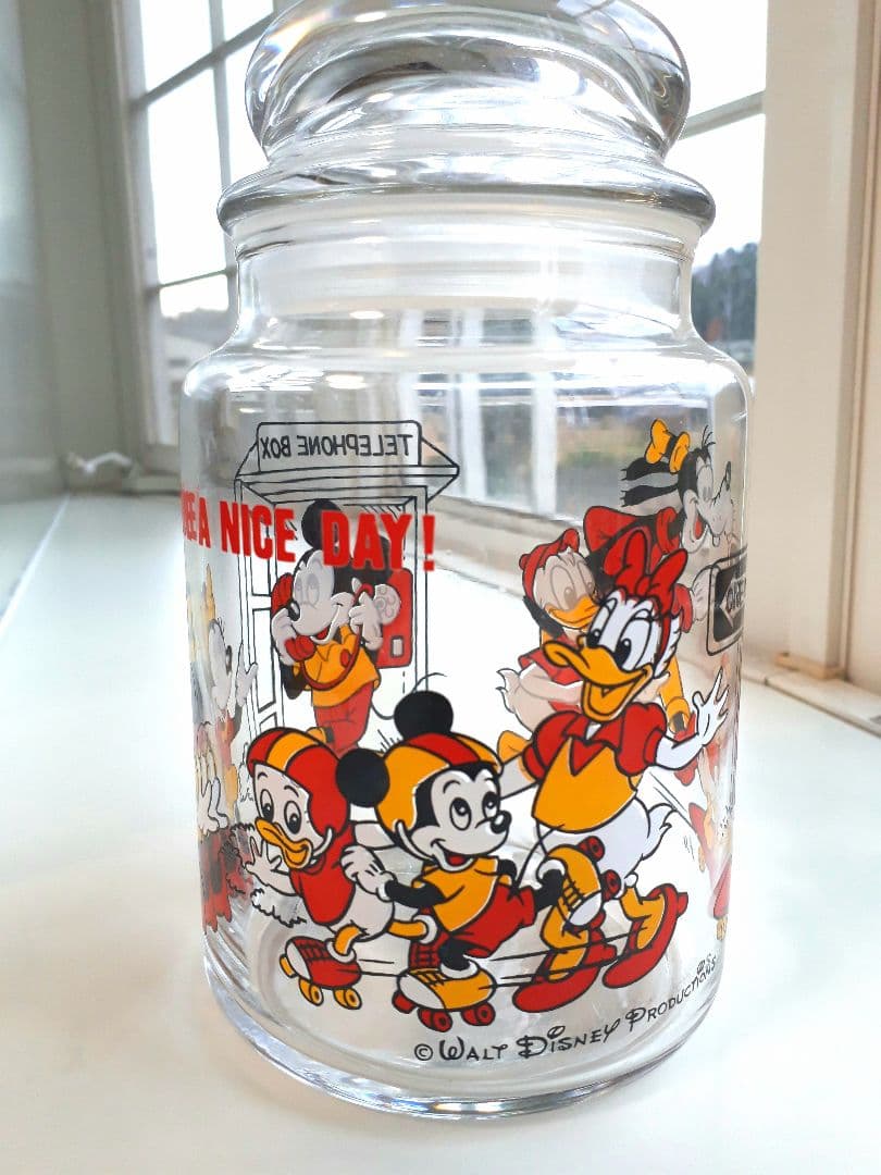 ミッキー　キャニスター　保存容器　瓶　昭和レトロ　アンティーク　ディズニー