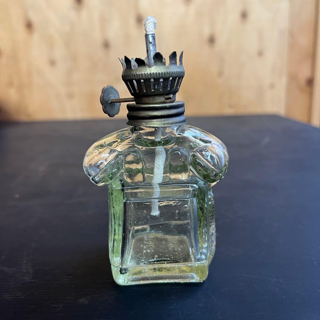 【珍品】ウランガラス 電話型 オイルランプ ボトル ガラス ビン アンティーク