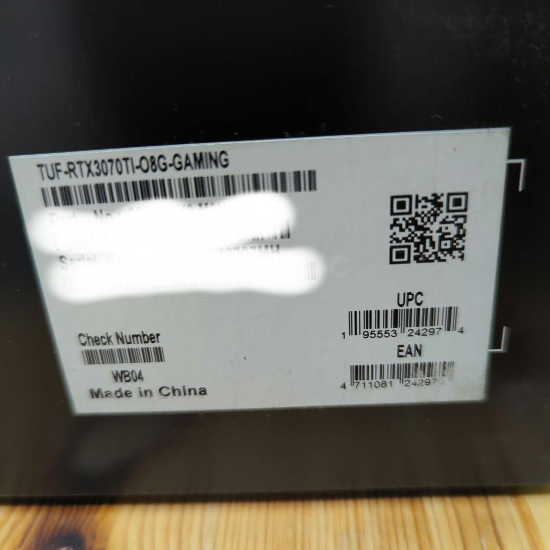 新品未使用ASUS TUF Gaming GeForce RTX 3070 Ti