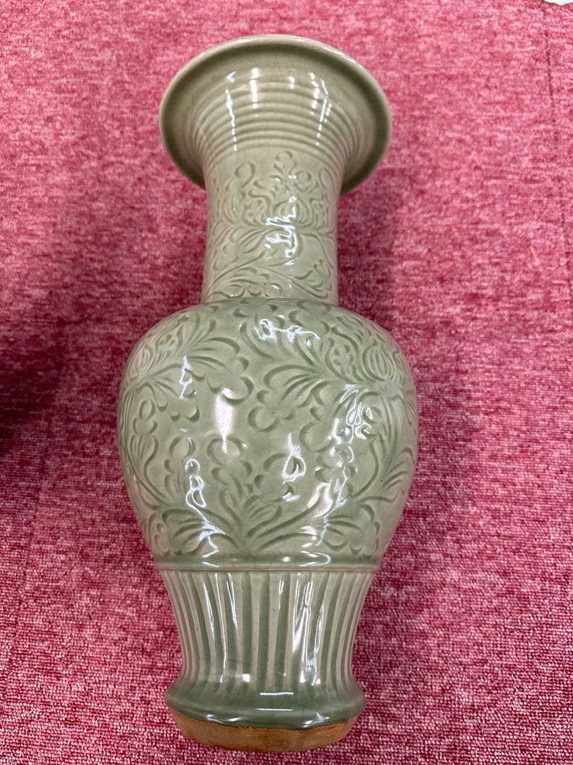 龍泉窑大花瓶 宋時代 花器置物 中國古美術 高 45cm