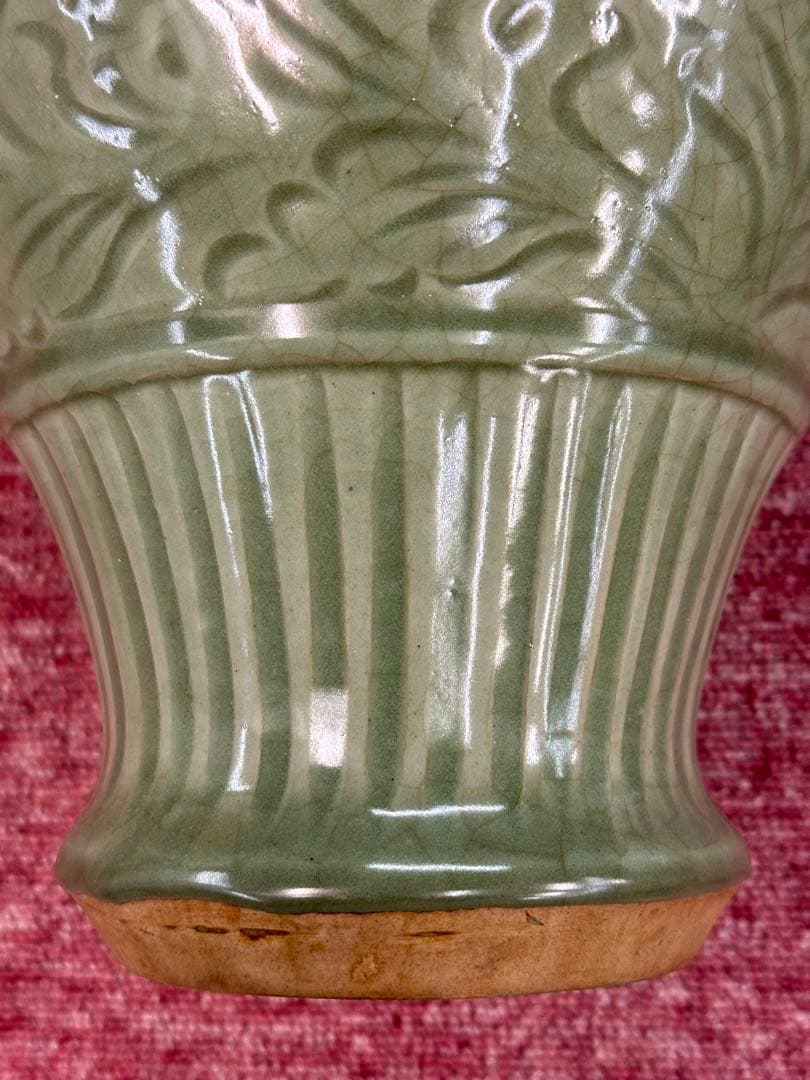 龍泉窑大花瓶 宋時代 花器置物 中國古美術 高 45cm