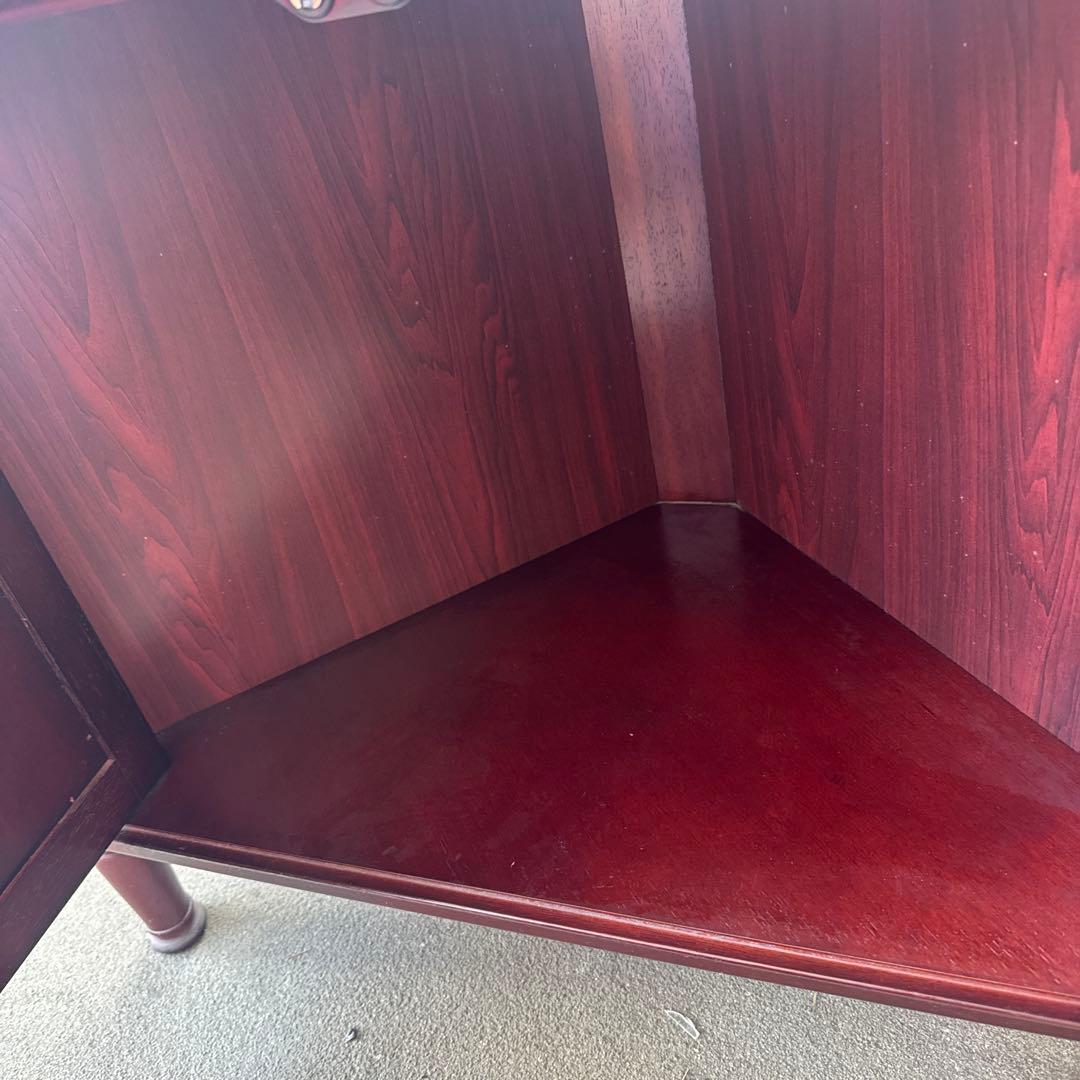 アンティーク　木製キャビネット 2段式 ガラス扉付き