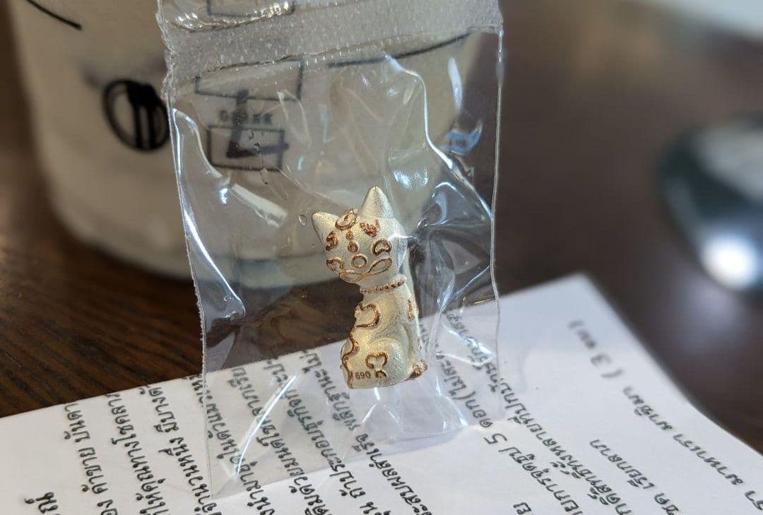 836？ タイのお守りプラクルアン！猫だ！キャット！取説付属！幸運&金運アップ！