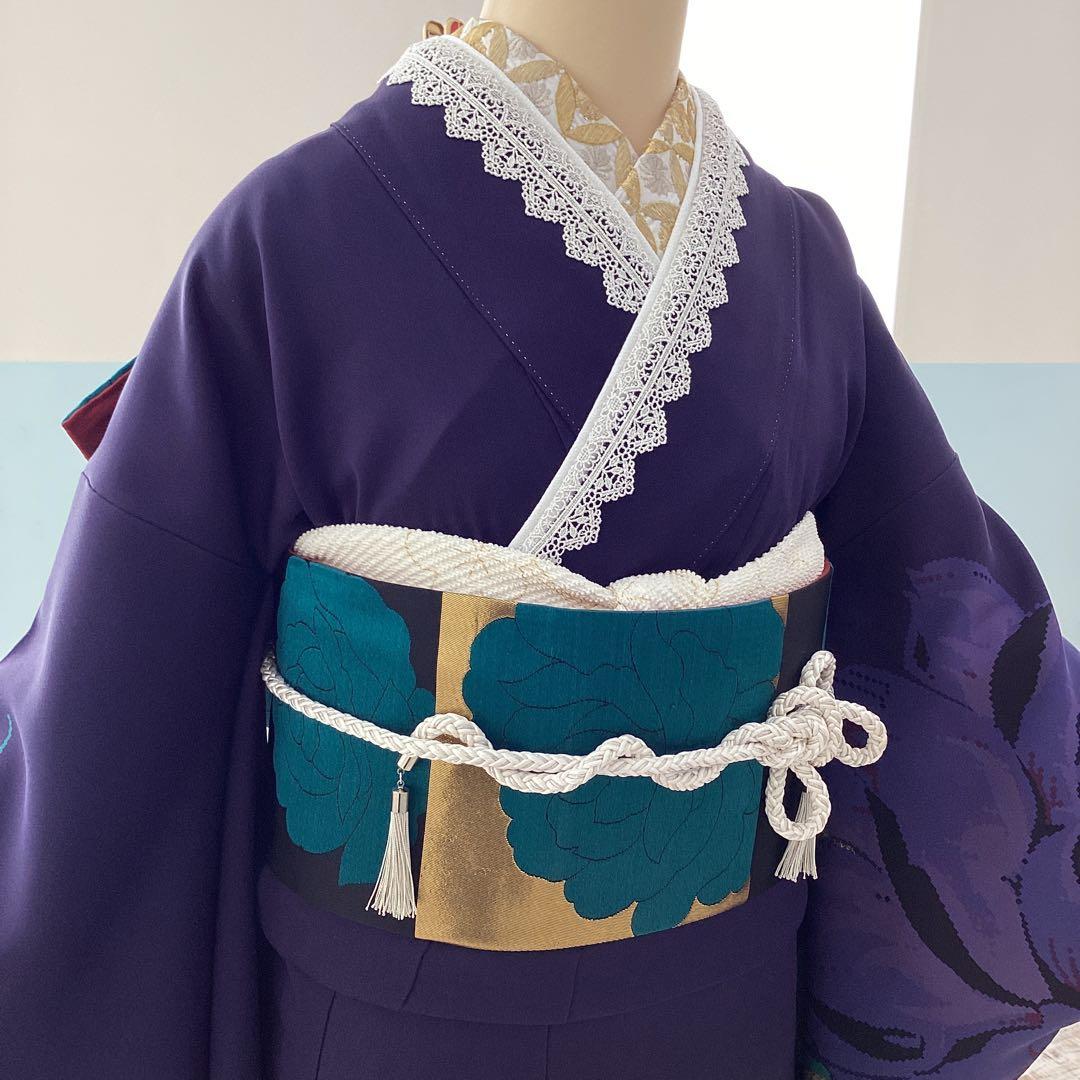 振袖フルセット　薔薇　レース　正絹　成人式　結婚式　撮影　半衿　長襦袢　帯揚帯締