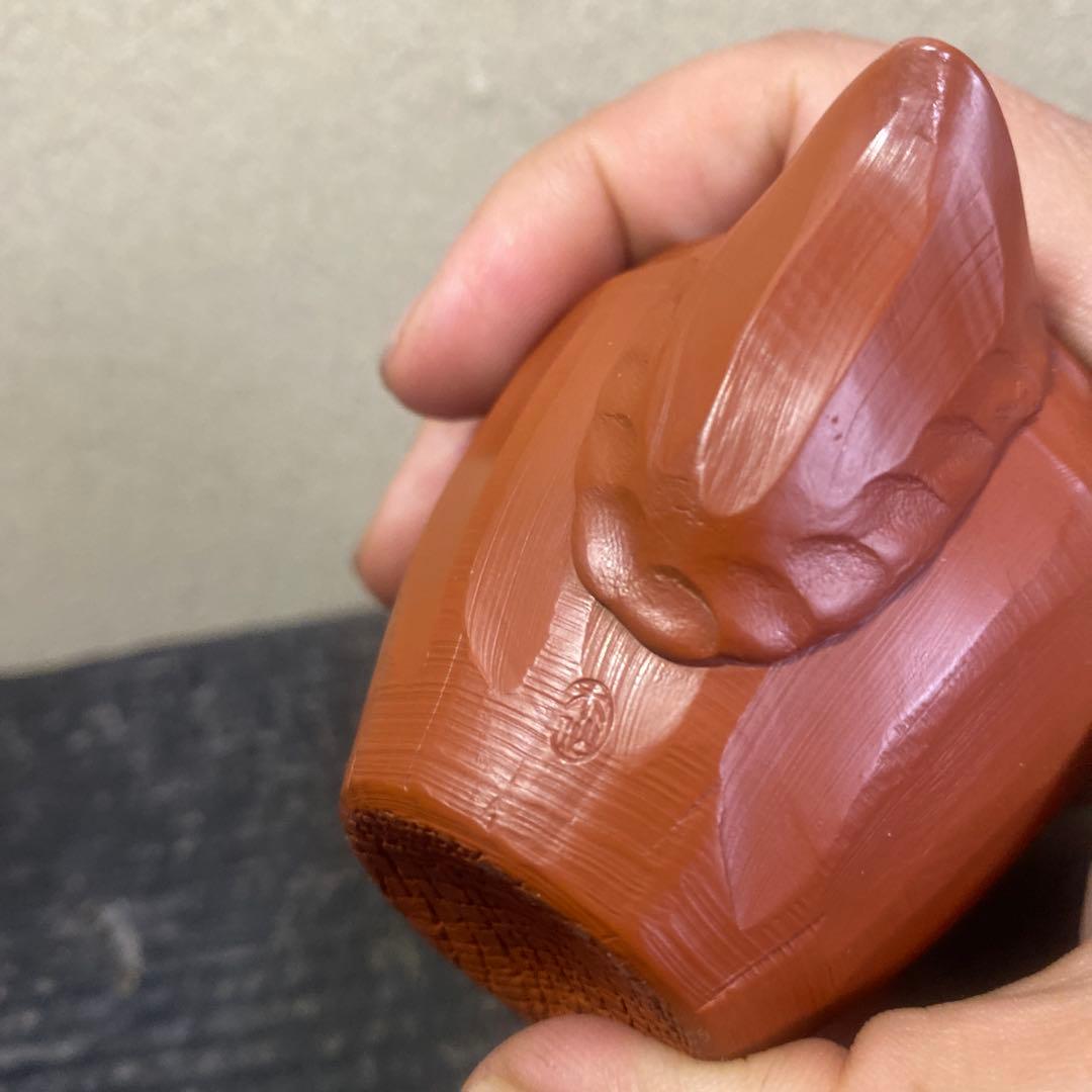 杉江木仙作　常滑急須 小型 朱泥　宝瓶　茶注A