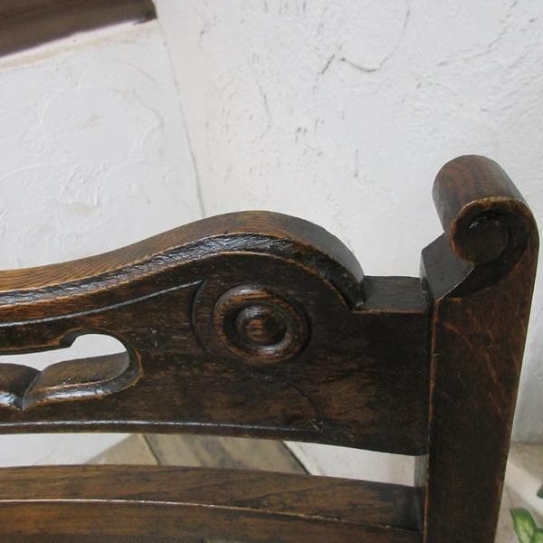 イギリス アンティーク 家具 ダイニングチェア 張りぐるみ椅子 英国 4206d