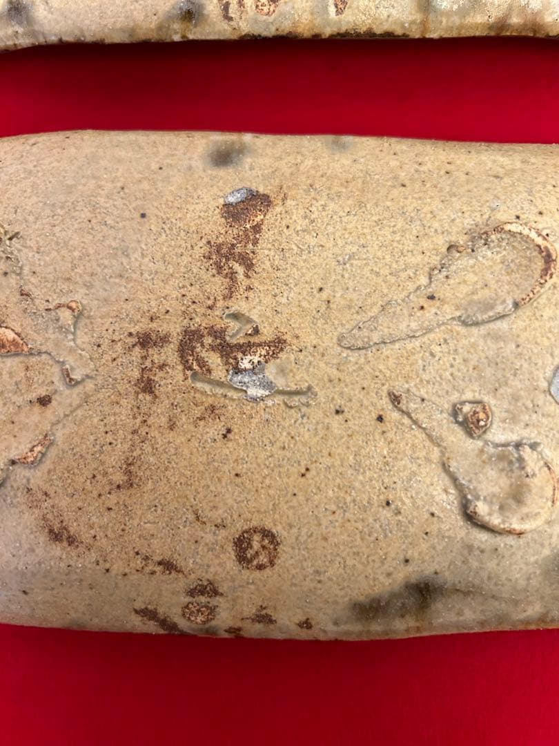 無形文化財加藤孝造　黄瀬戸　長方形皿四客　共箱なし