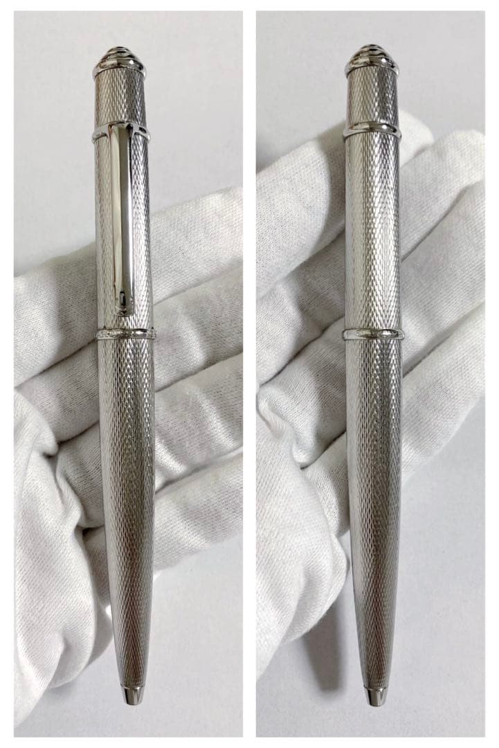 Cartier カルティエ ディアボロ ボールペン ツイスト式 シルバー 石取れ