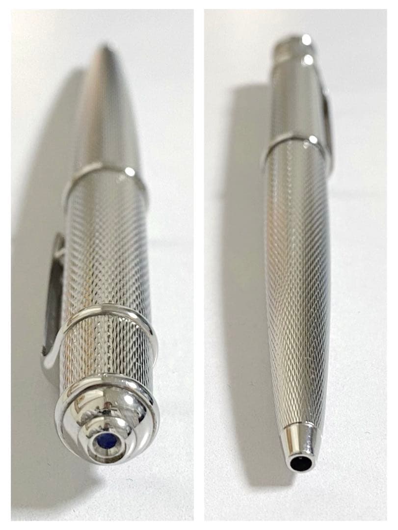 Cartier カルティエ ディアボロ ボールペン ツイスト式 シルバー 石取れ