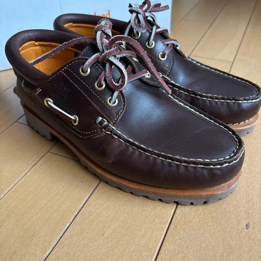 Timberland ダークブラウン モカシン・デッキシューズ