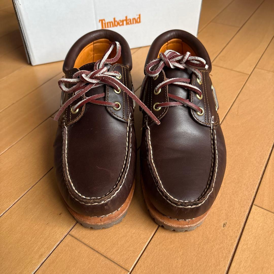 Timberland ダークブラウン モカシン・デッキシューズ