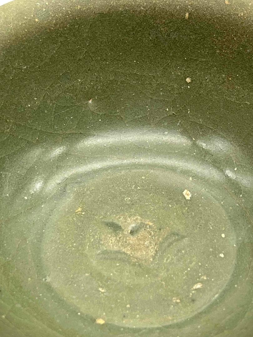 元時代　青磁　龍泉窯碗　青磁茶碗　唐物　古賞物 旧家蔵出し　茶道具(D-69)