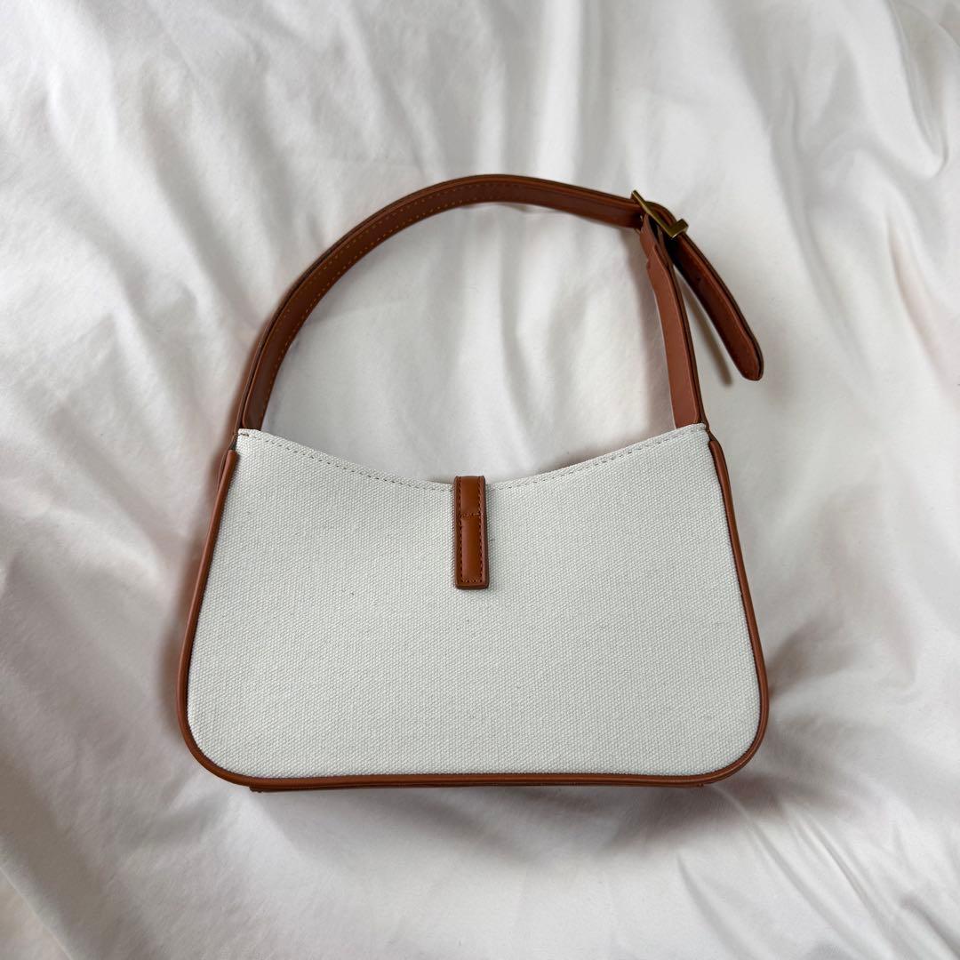 SAINT LAURENT ハンドバッグ ホワイト/ブラウン