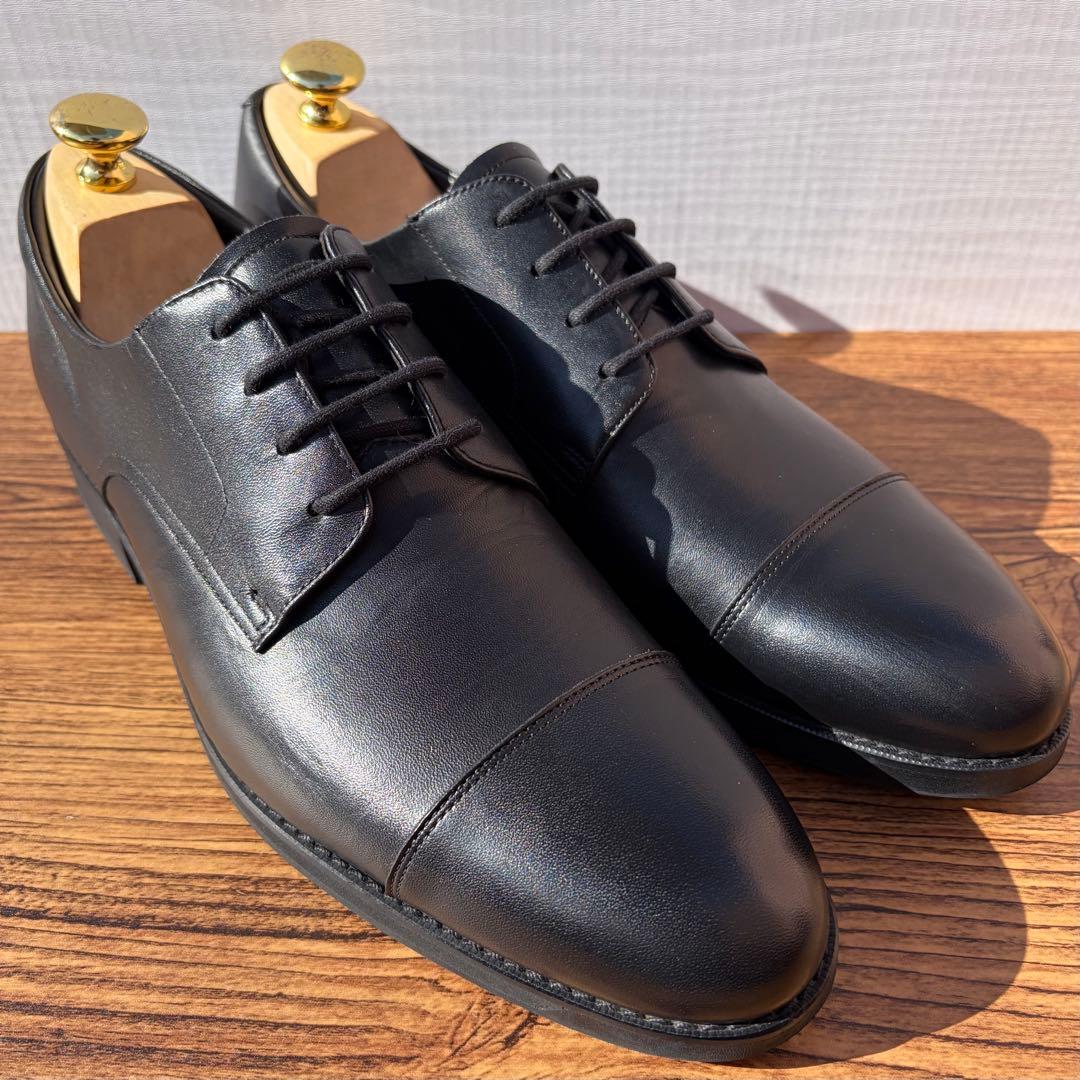 アシックスランウォーク ストレートチップ 25.5cm 黒 外羽根 革靴①