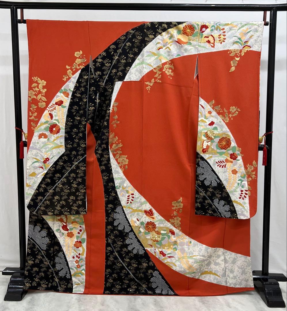 名門藤原織物　振り袖　フルセット　別誂長襦袢付　金駒刺繍　絞り　袋帯　701