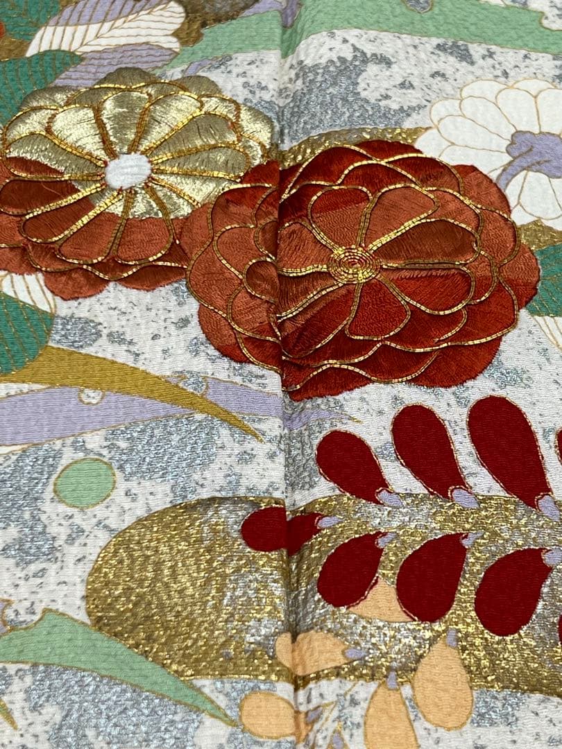 名門藤原織物　振り袖　フルセット　別誂長襦袢付　金駒刺繍　絞り　袋帯　701