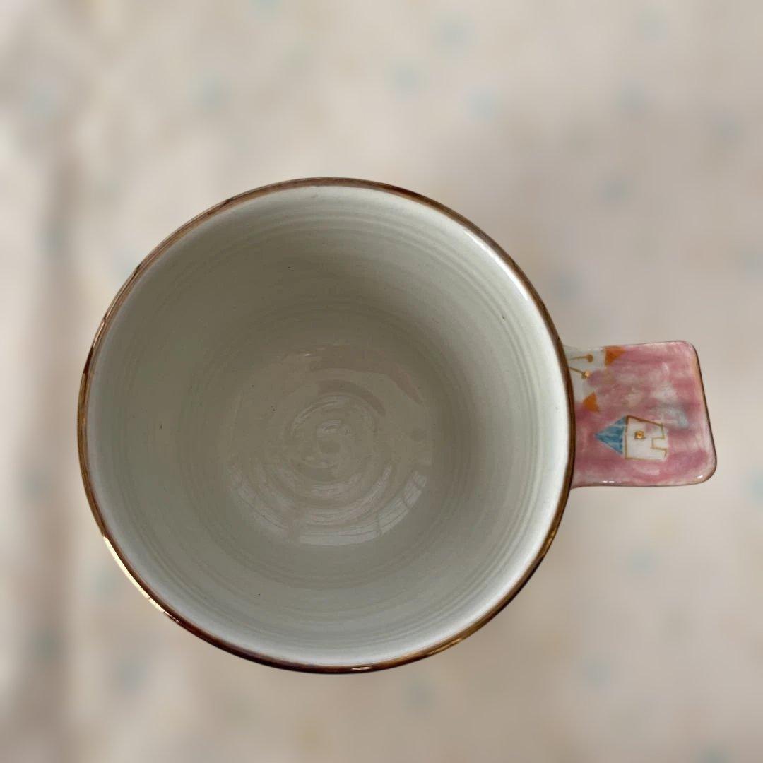 ウエダキヨアキさんKiyoaki Ueda半磁金彩 カップ&ソーサー　ピンク