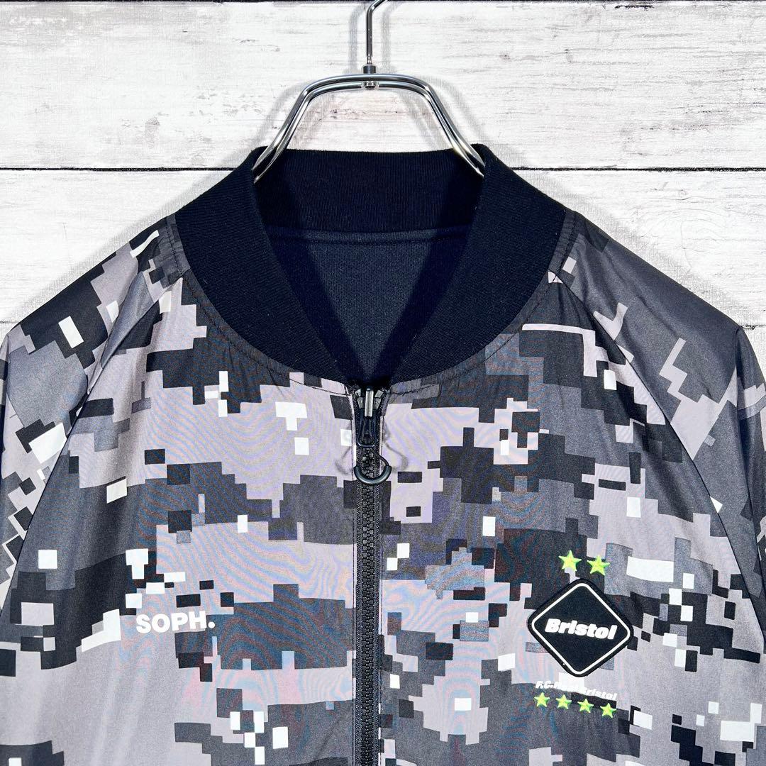 『F.C.Real Bristol』　ブルゾン　リバーシブル　デジカモ柄　黒　M