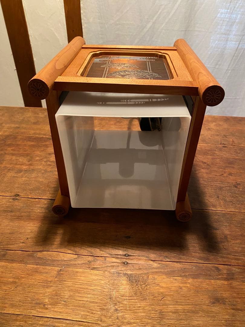 リタ2つセット　和風吊り下げ照明 扇柄 木製×乳白アクリル 昭和レトロ