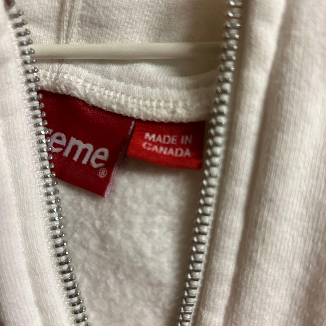 Supreme ホワイト ジップアップパーカー