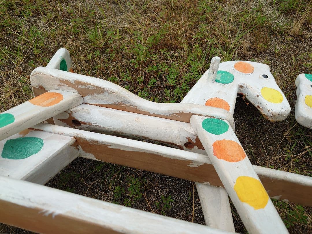 シーソー　木馬　水玉　オブジェ　アンティーク家具