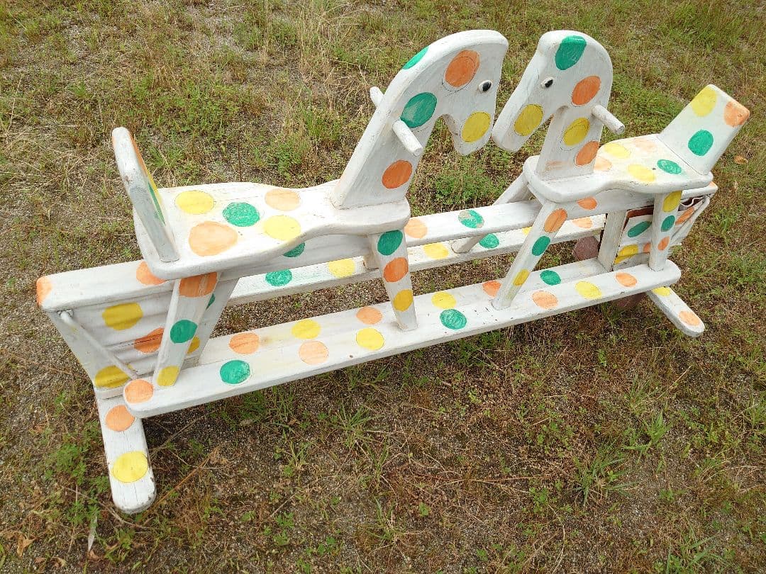 シーソー　木馬　水玉　オブジェ　アンティーク家具