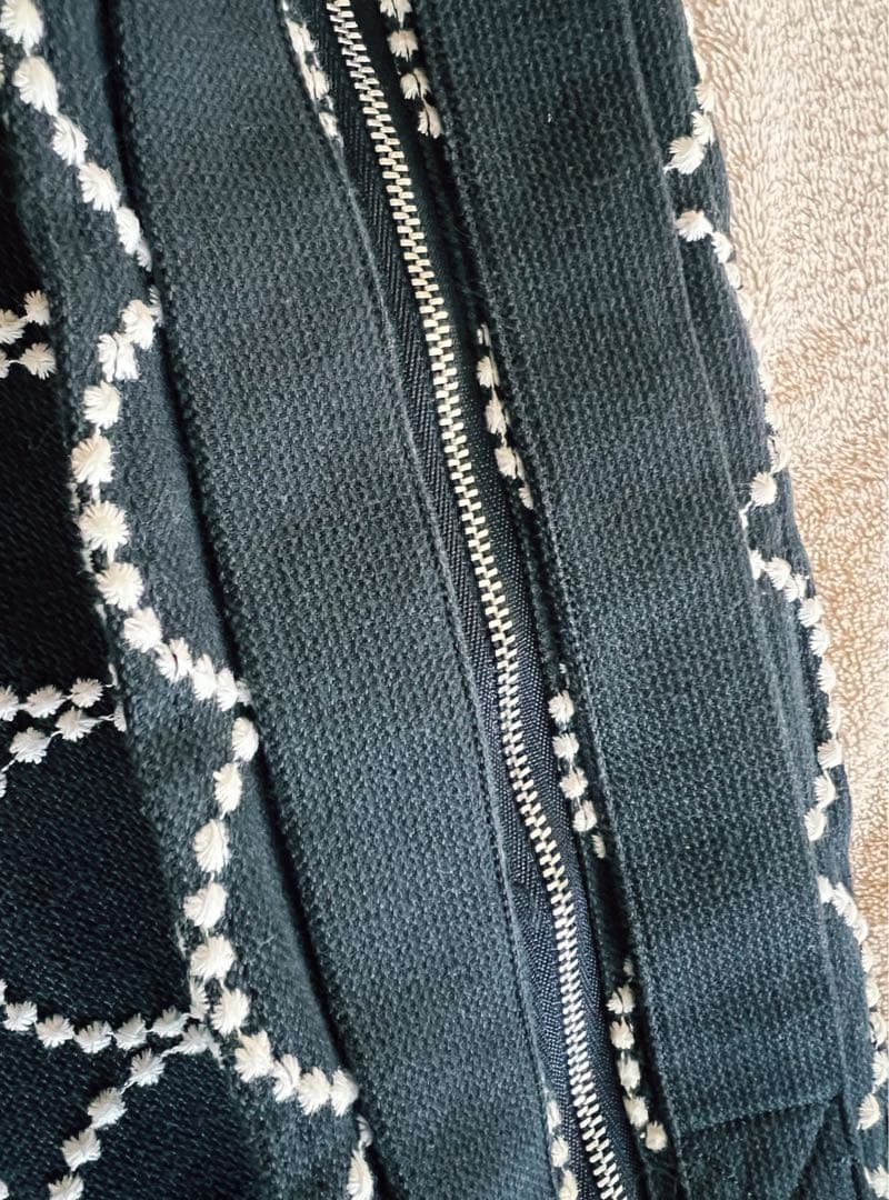 【美品】ミナ ペルホネン タンバリン ショルダーバッグ小 ネイビー×ホワイト