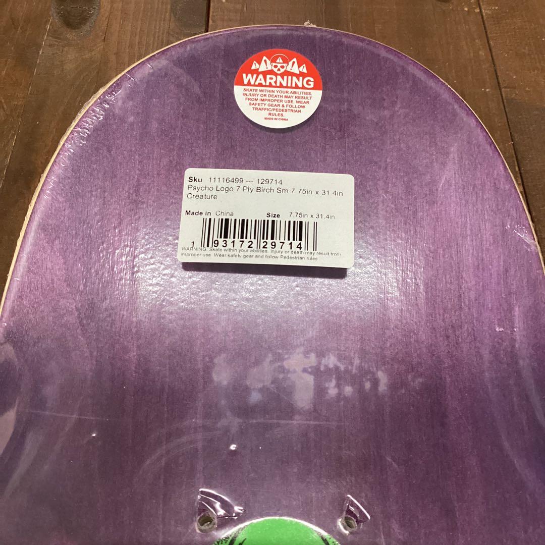 新品　CREATURE　デッキ　スケボー　スケートボード　7.75　クリーチャー