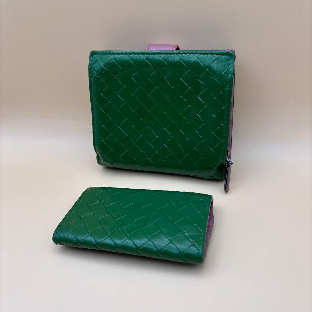 ◆正規品◆ボッティガヴェネタイントレチャート 二つ折りサイフとオマケキーケース付