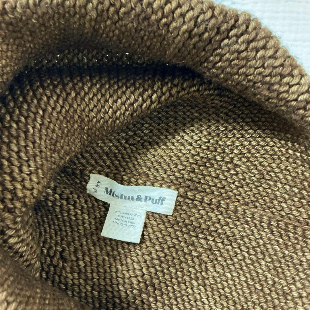 帽子 misha and puff garter hat nut brown