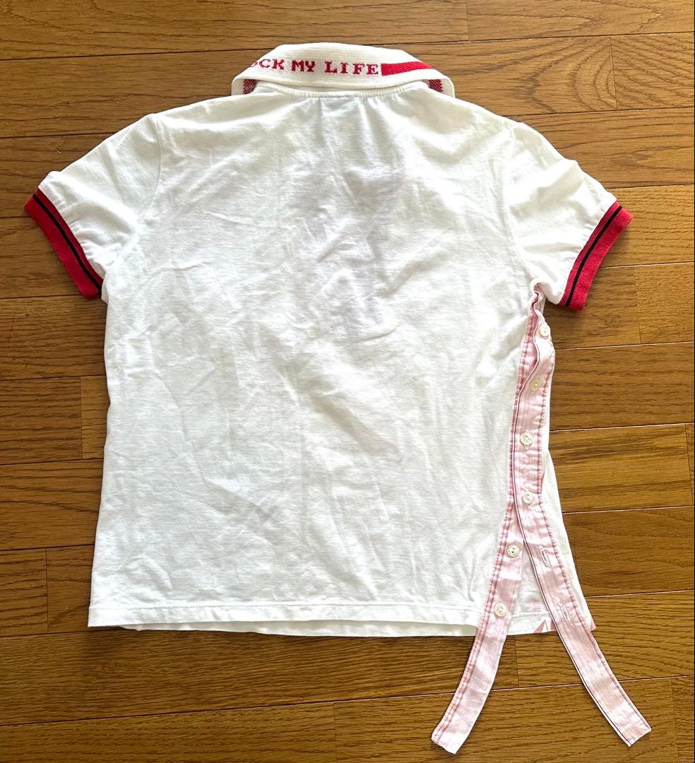 D&G ポロシャツ ホワイト/レッド 半袖　　　ヴィンテージ　レトロ